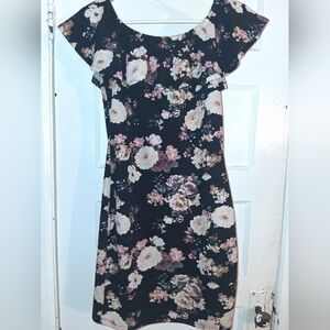 Floral Black Mini Dress
